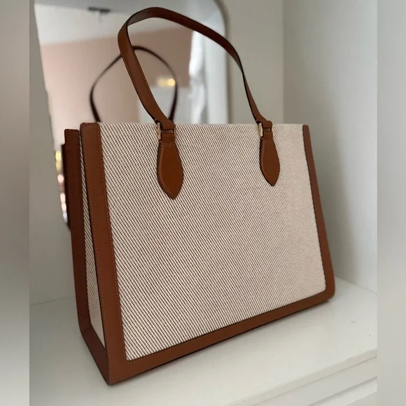 Kate Spade Ellie Large Canvas & Leather
Tote - Warm Gingerbread - NWOT - Picture 7 of 16